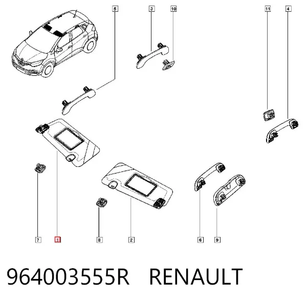 Сонцезахисний козирок 964003555R Renault (RVI)