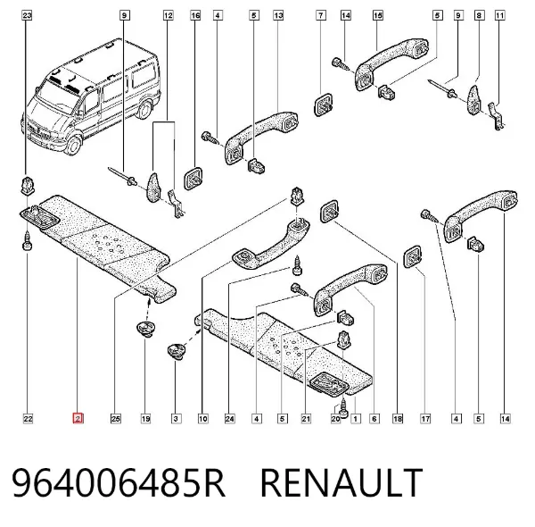 Сонцезахисний козирок 964006485R Renault (RVI)