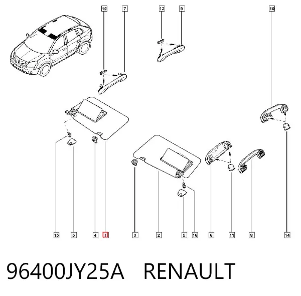 Сонцезахисний козирок 96400JY25A Renault (RVI)