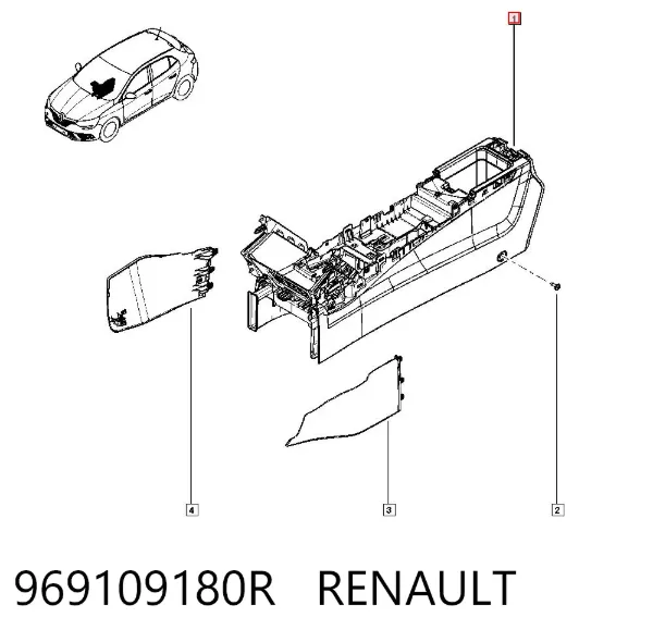 Консоль центральна панелі керування 969109180R Renault (RVI)