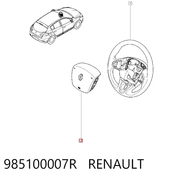 Подушка безпеки, водійська, AIRBAG 985100007R Renault (RVI)