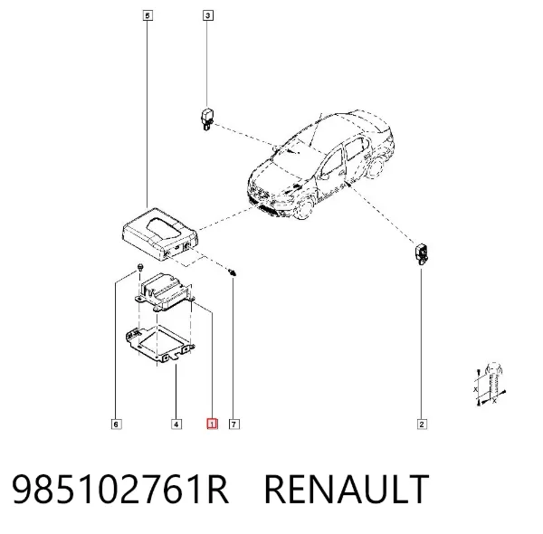 Модуль-процесор керування подушки безпеки 985102761R Renault (RVI)