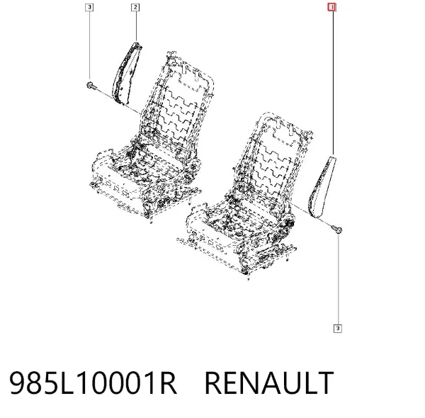 Подушка безпеки AIRBAG спинки сидіння, лівого 985L10001R Renault (RVI)
