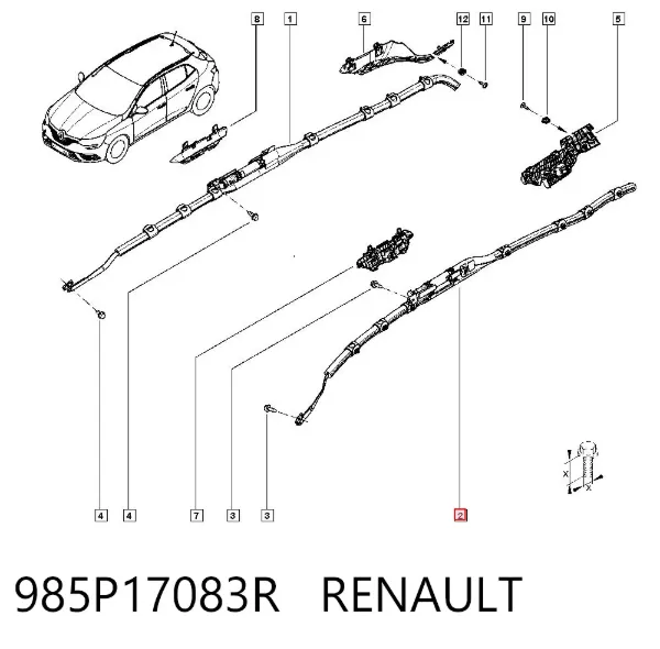 Подушка безпеки, збоку, ліва, AIRBAG 985P17083R Renault (RVI)