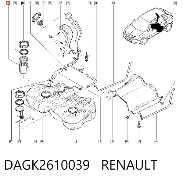 Бензонасос DAGK2610039 Renault (RVI)