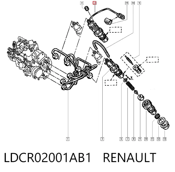 Паливні форсунки LDCR02001AB1 Renault (RVI)