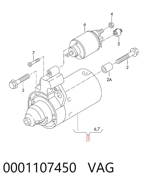 Стартер 0001107450 VAG