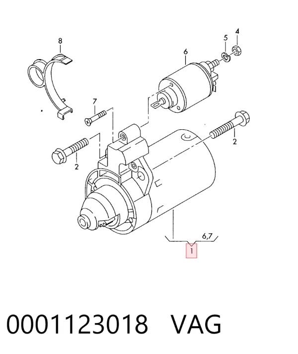 Стартер 0001123018 VAG