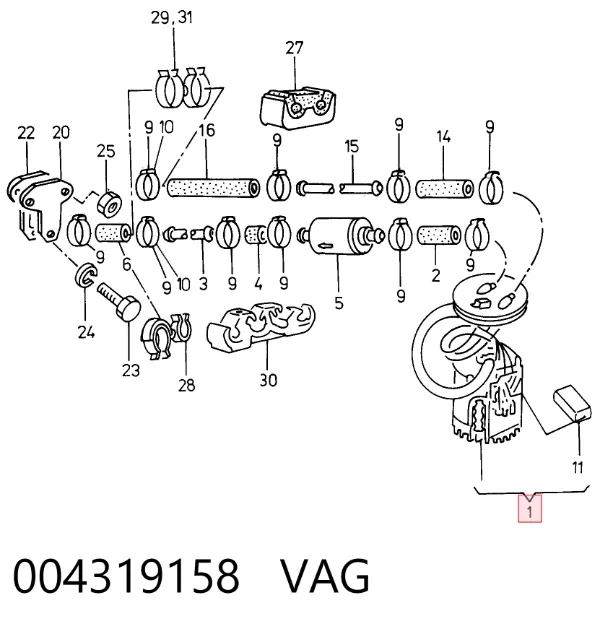 Насос паливний електричний 004319158 VAG