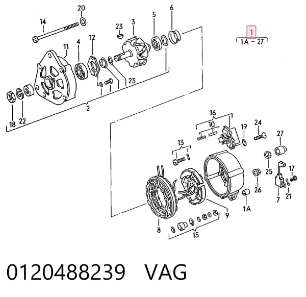 Генератор 0120488239 VAG
