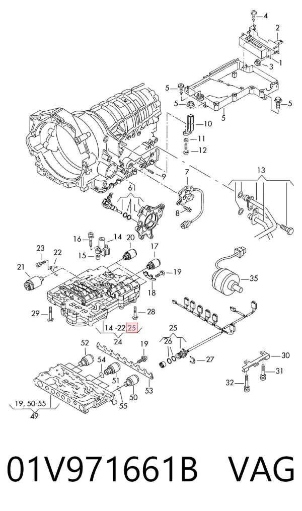 Джгут дротів АКПП 01V971661B VAG