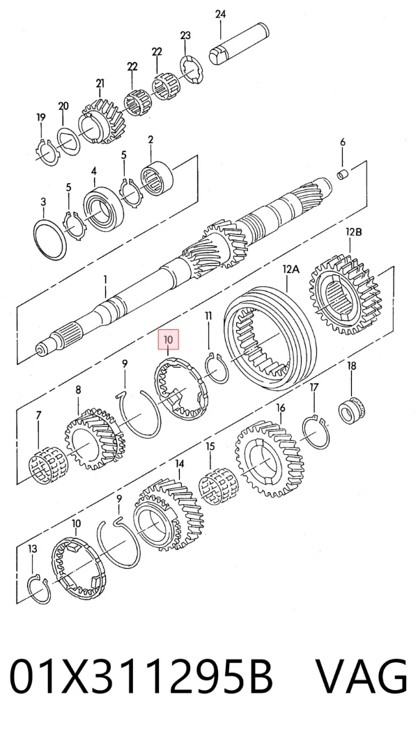 Кільце синхронізатора 01X311295B VAG