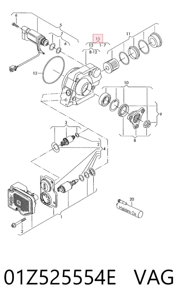Муфта Haldex 01Z525554E VAG