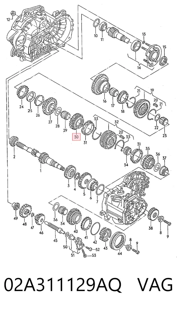 Шестерня 3-й передачі 02A311129AQ VAG