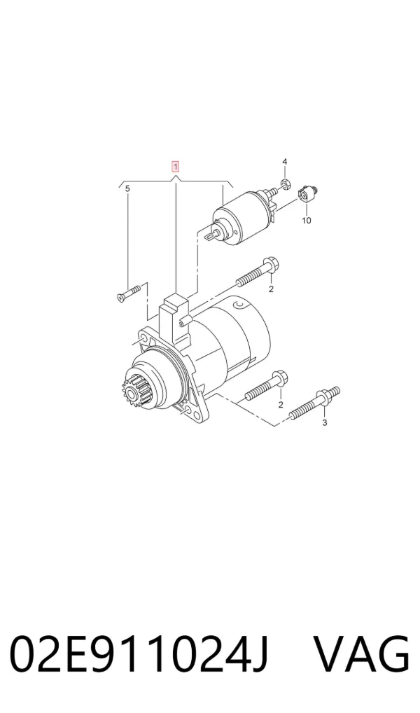 Стартер 02E911024J VAG