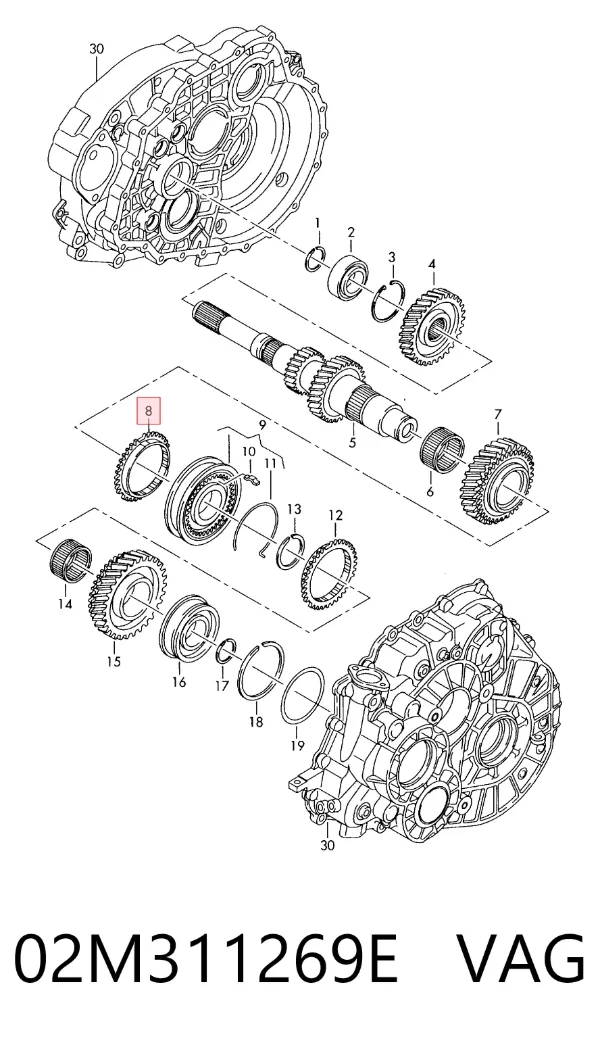 Кільце синхронізатора 02M311269E VAG