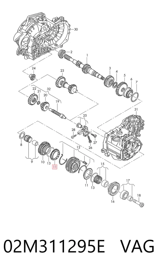 Кільце синхронізатора 02M311295E VAG