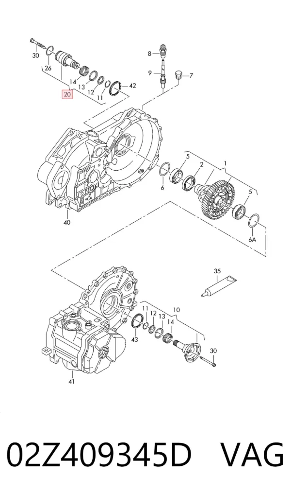 Вал приводу проміжний 02Z409345D VAG