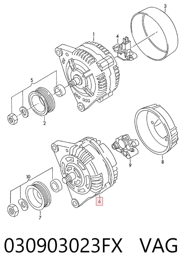 Генератор 030903023FX VAG