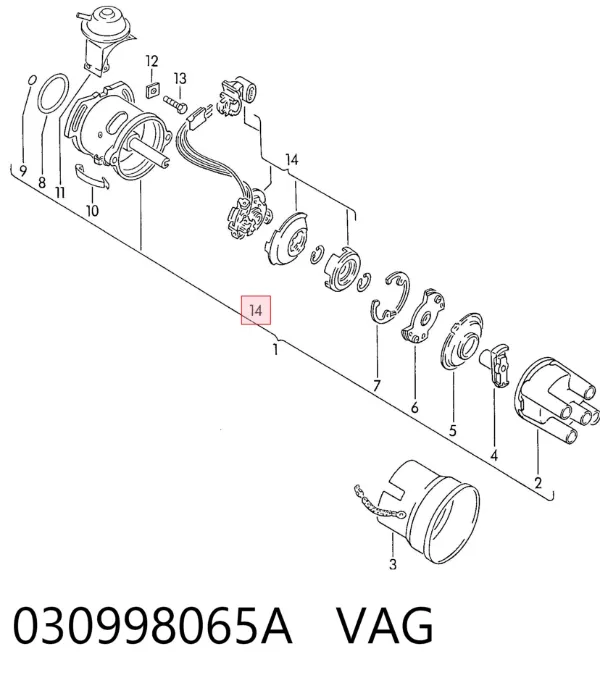 Датчик запалювання (датчик пропусків запалення) 030998065A VAG