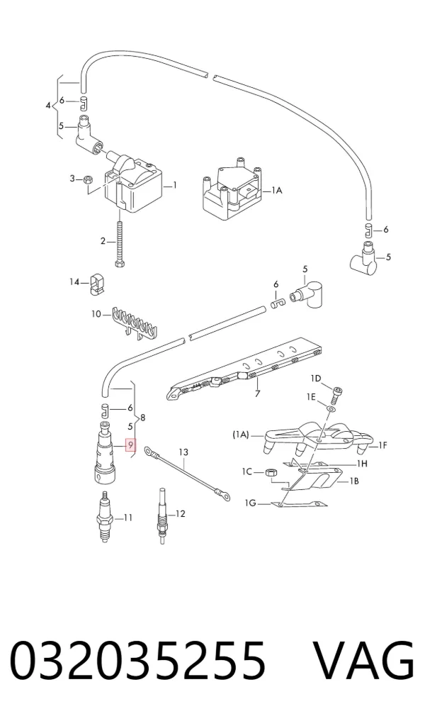 Накінечник свічки запалювання 032035255 VAG