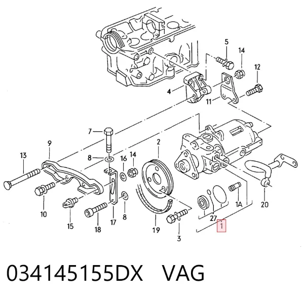 Насос ГУР 034145155DX VAG