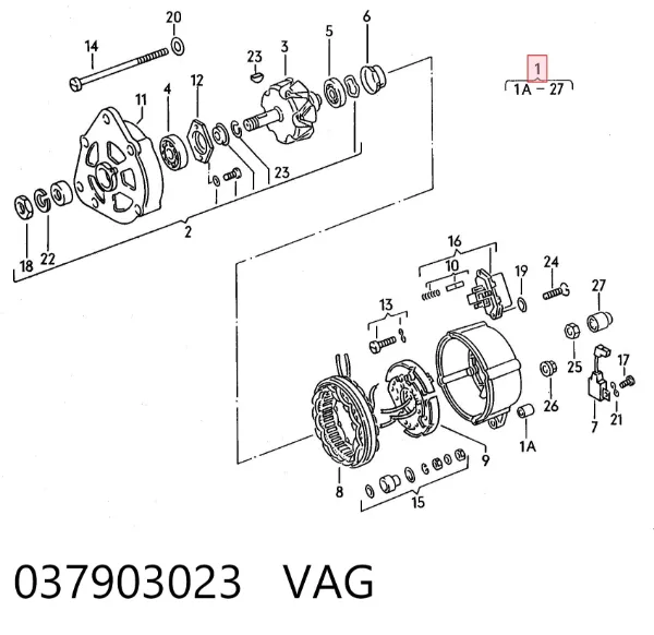 Генератор 037903023 VAG