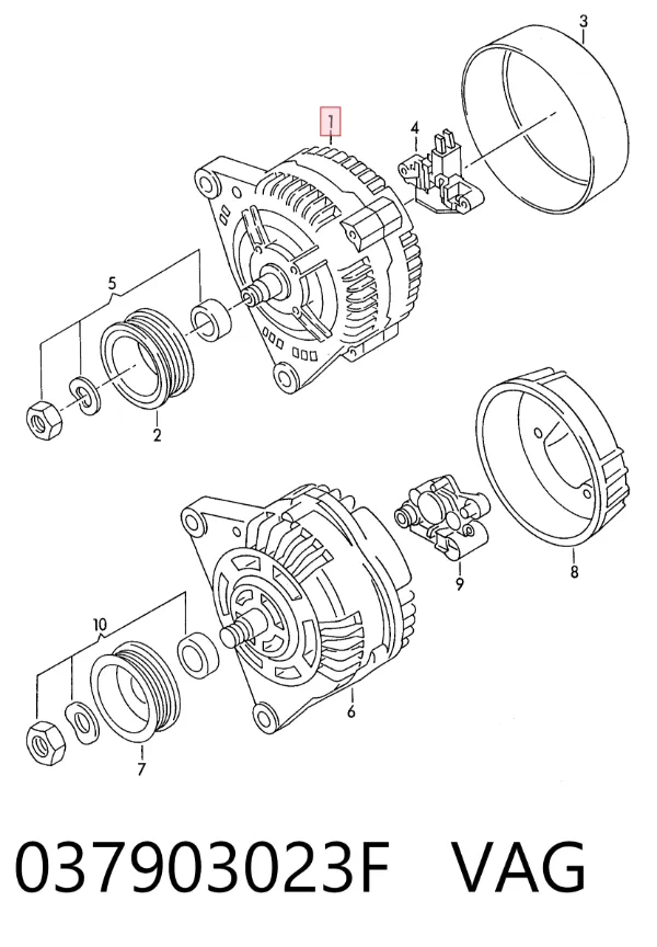 Генератор 037903023F VAG
