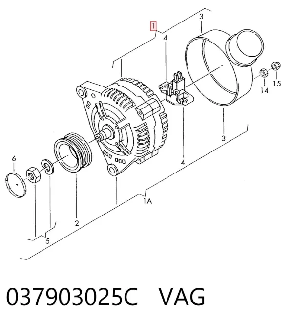 Генератор 037903025C VAG