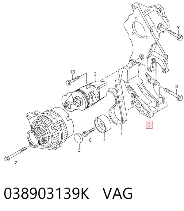 Кронштейн генератора Volkswagen Beetle 9C1, 1C1, 9G1