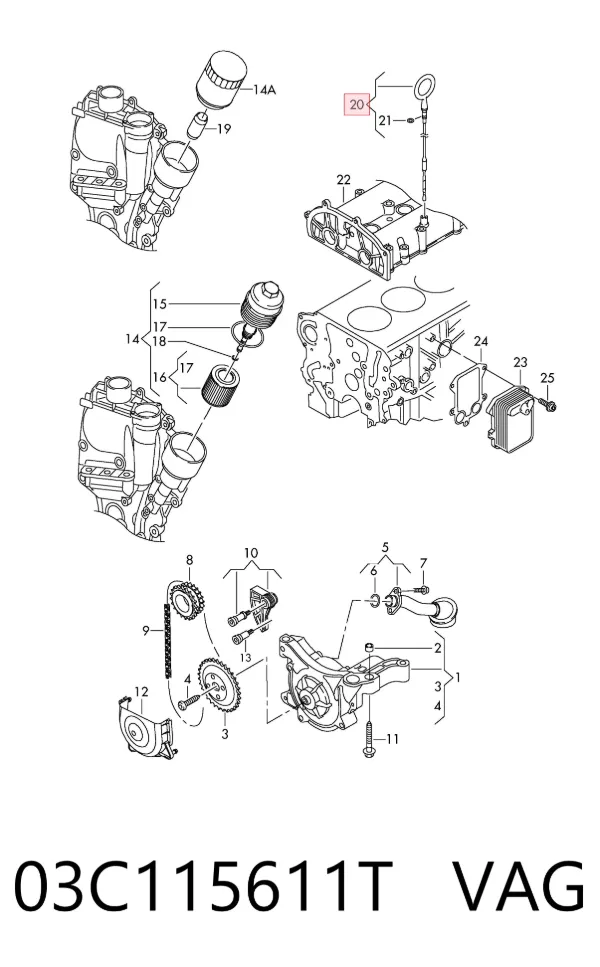 Масляний щуп 03C115611T VAG