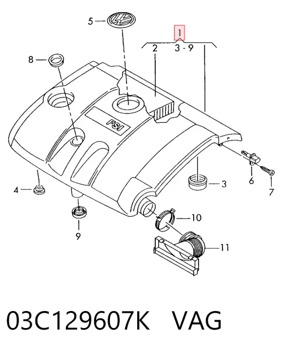 Корпус фільтра 03C129607K VAG