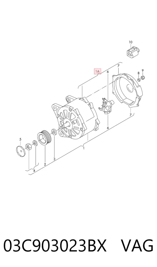 Генератор 03C903023BX VAG
