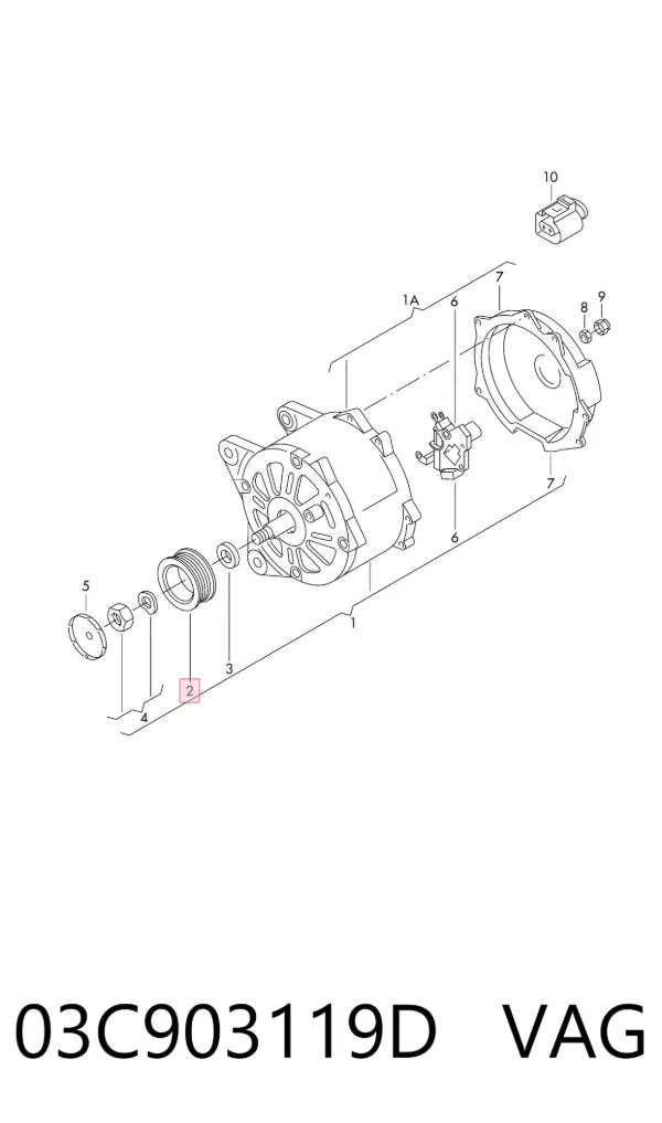Шків генератора 03C903119D VAG