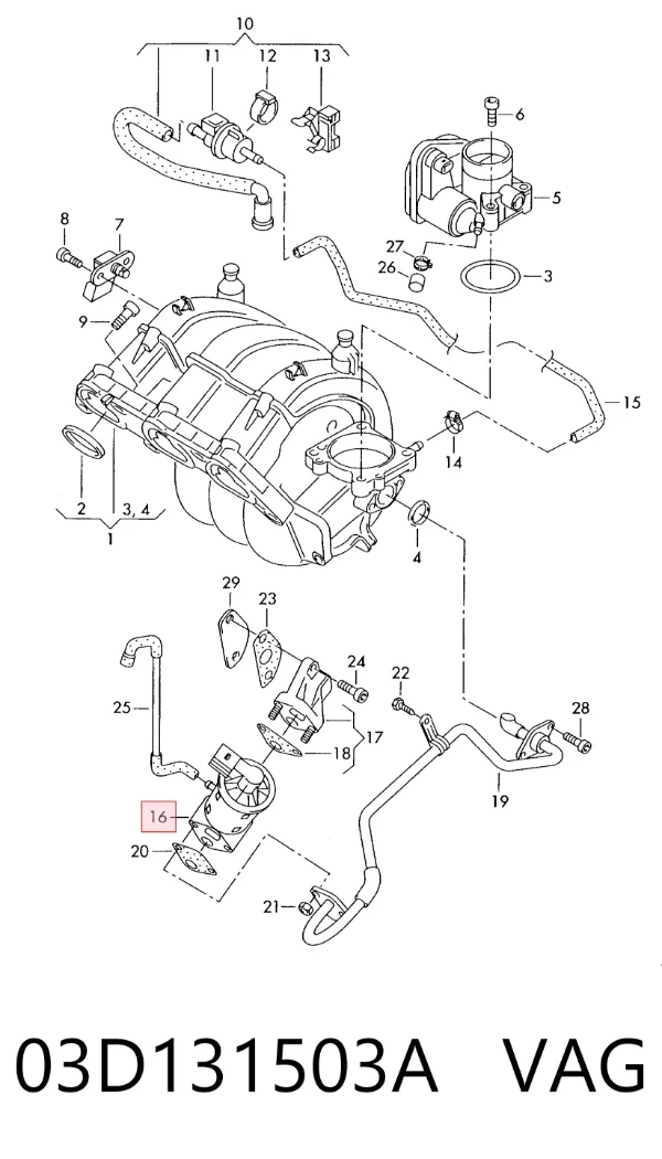 Клапан ЄГР 03D131503A VAG
