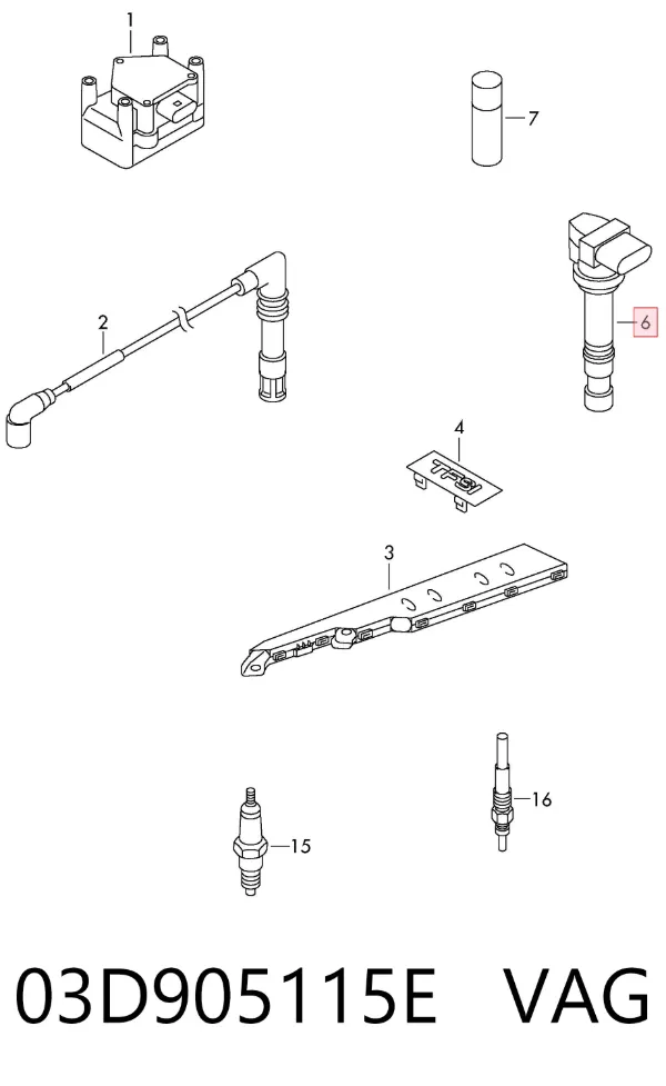 Котушка запалювання 03D905115E VAG
