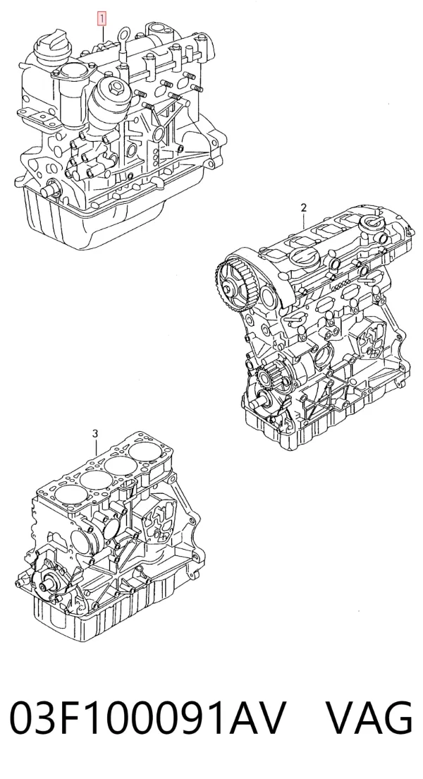 Двигун 03F100091AV VAG