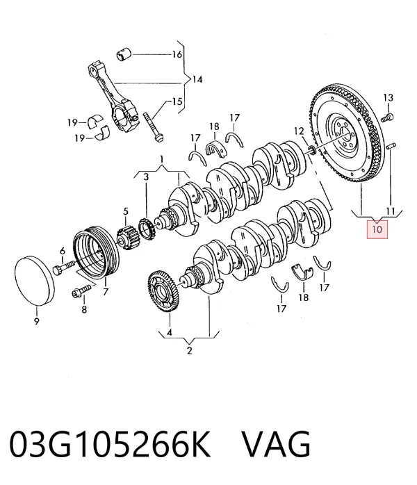 Маховик 03G105266K VAG