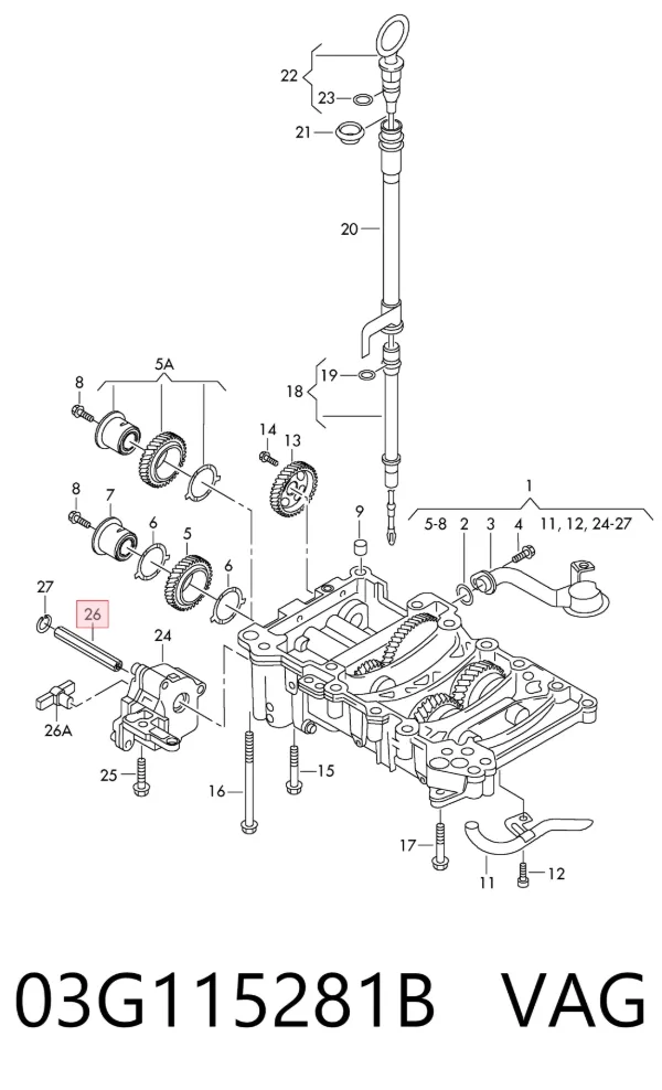 Ремкомплект маслянного насосу 03G115281B VAG