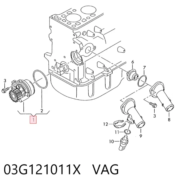 Помпа 03G121011X VAG