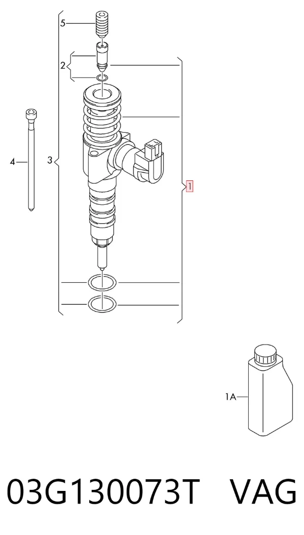Паливні форсунки 03G130073T VAG