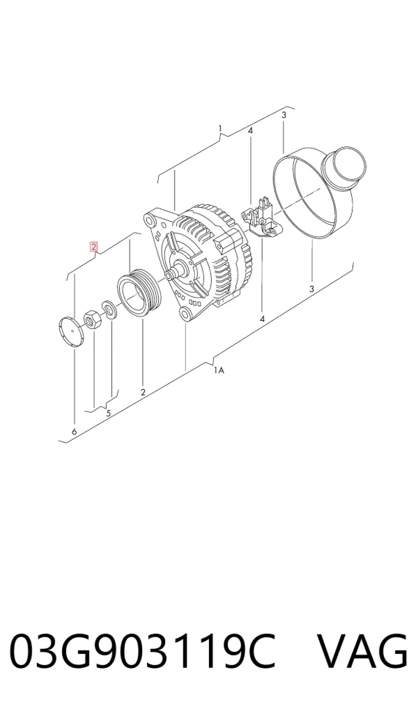 Шків генератора 03G903119C VAG