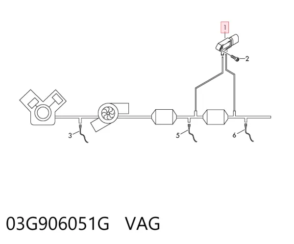 Датчик тиску вихлопних газів 03G906051G VAG
