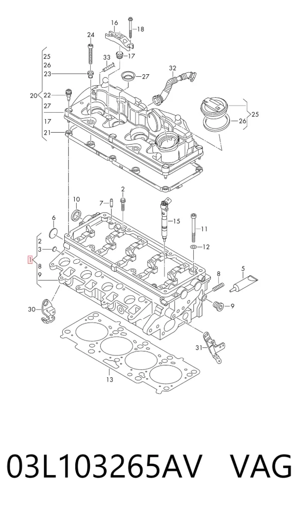 ГБЦ 03L103265AV VAG