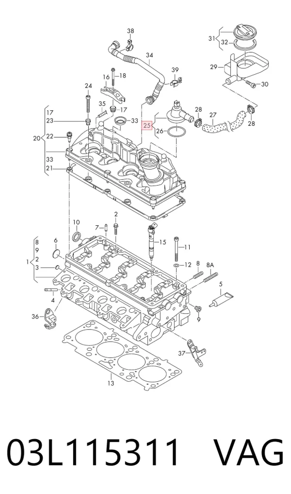 Заглушка блоку циліндрів 03L115311 VAG