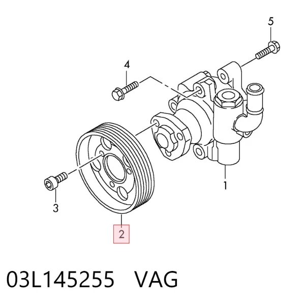 Шків насосу гідропідсилювача керма (ГПК) 03L145255 VAG