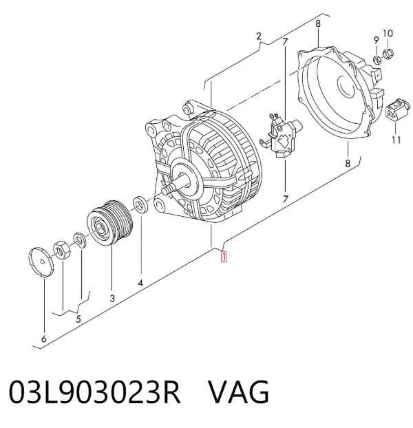 Генератор 03L903023R VAG
