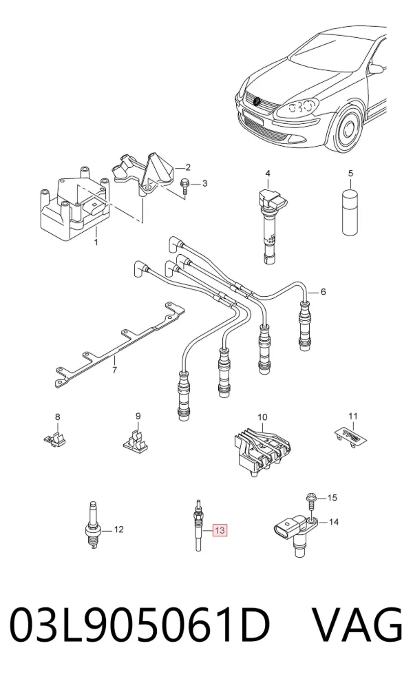 Свічка накалу 03L905061D VAG