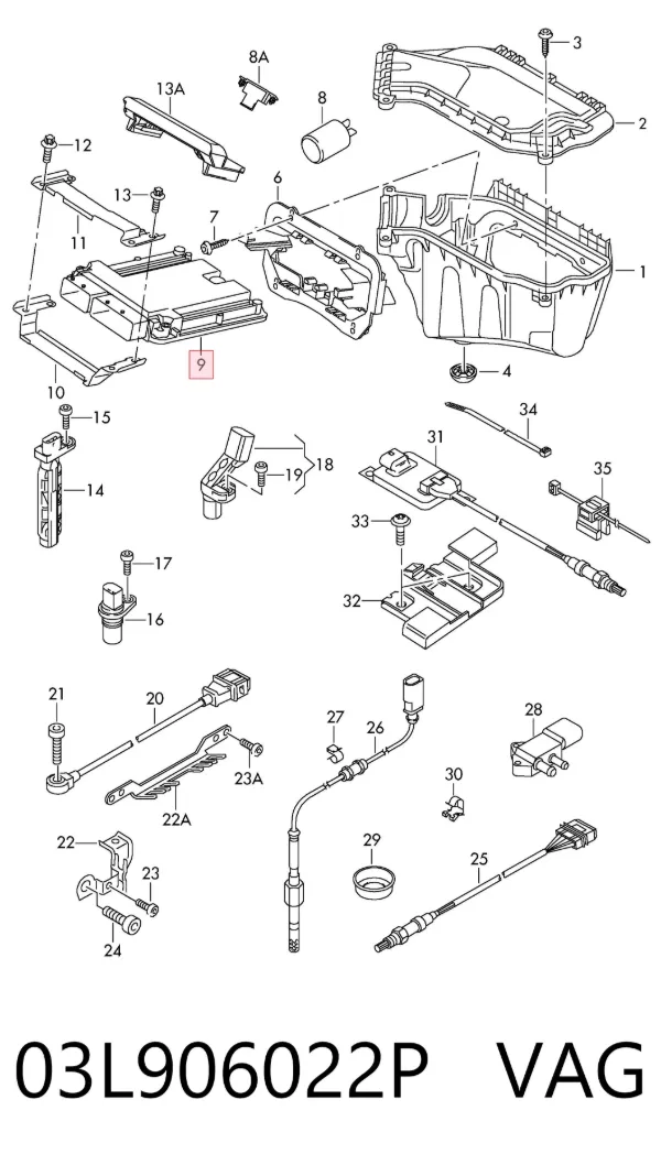Електронний блок керування двигуном 03L906022P VAG