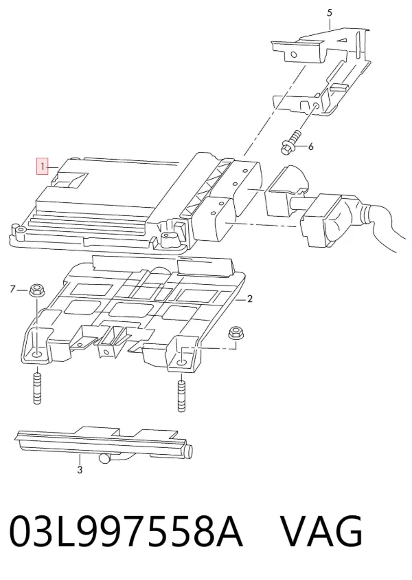 Електронний блок керування двигуном 03L997558A VAG
